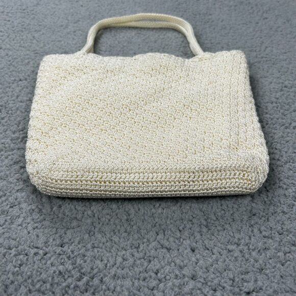THE SAK Original, White Crochet/Knit Magnetic Snap Closure Handbag-Ex/Condition - Picture 3 of 9